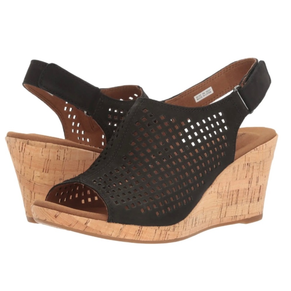 ROCKPORT Women's Briah Perf Sling Wedge Sandals 8.5M